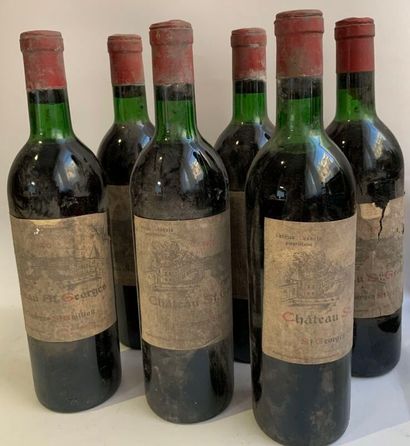  6 bouteilles SAINT GEORGES, SAINT EMILION, Château Saint Georges, 1970 (etiq. sales,...