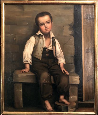 null Dans le goût de Louis-Léopold BOILLY (1761-1845) 

Jeune garçon assis 

Huile...