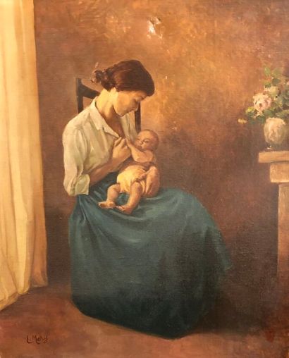 null Louis MERY (1877-1967) 

Maternité

Huile sur toile 

Signée en bas à gauche...