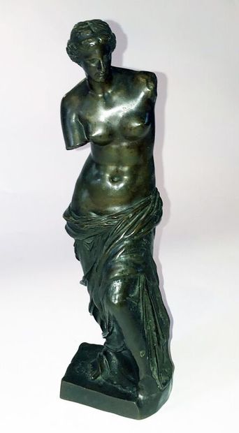 Vénus de Milo 
Épreuve en bronze à patine...