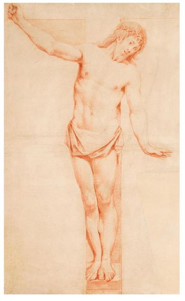 null French school of the 17th century 

Christ on the cross

Sanguine on paper 

53...