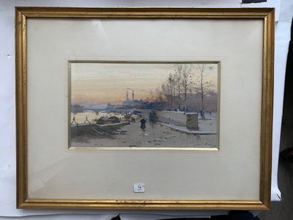 null EUGÈNE GALIEN LALOUE (1854-1941)

Les quais de Seine, au loin l'ancien Trocadéro...