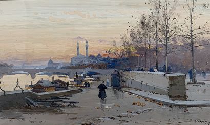 null EUGÈNE GALIEN LALOUE (1854-1941)

Les quais de Seine, au loin l'ancien Trocadéro...