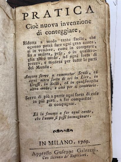 null PRATICA Cioè nuova invenzione di conteggiare

Milano, Giuseppe Galeazzi, 1769...