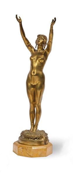 null Paul Eugène BRETON (1868 - 1933)

Salambô 

Bronze à patine dorée 

Titré et...