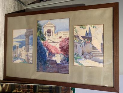 null P. LACOSTE 

Views of Italy 

Watercolors on paper 

Signed, located, one dated...