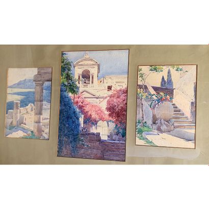 null P. LACOSTE 

Views of Italy 

Watercolors on paper 

Signed, located, one dated...