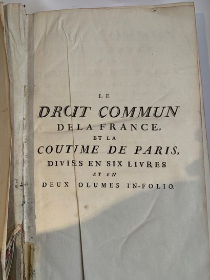 null François Bourjoin 

Le droit commun de la France, et la coutume de Paris, réduits...