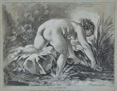 null François BOUCHER 

The Washerwoman

Engraving on blue paper 

L Bonnet, 1768

26,5...