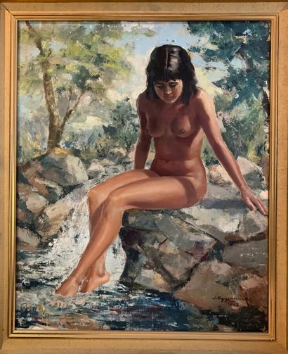 null EGGERMONT Jacques (1918-1998)

Jeune femme nue assise près d'une source 

Huile...