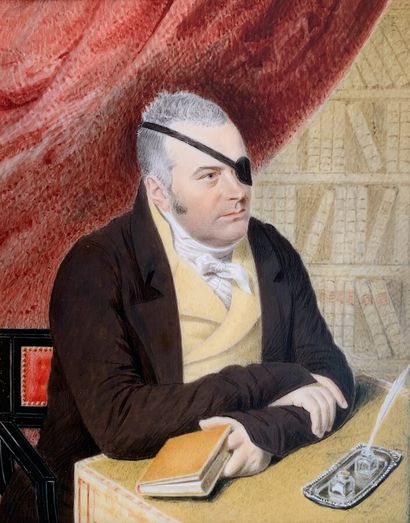 null Ecole française du XIXe siècle 

Portrait d'homme au bandeau occulaire

Miniature

Hauteur...