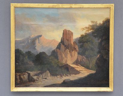 null Suiveur de Jules COIGNET (1798-1860) 

Paysage montagneux 

Huile sur toile

Dans...