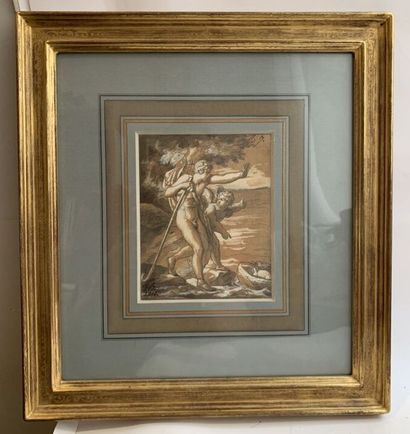 null French neoclassical school 

Orpheus crossing the Styx 

Brown ink wash, pencil...