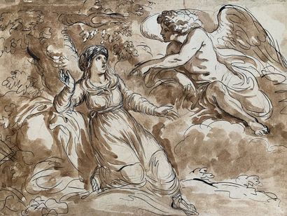 null Pierre LELU (Paris 1741 - 1810)

Agar et l'ange

Plume et encre noire, lavis...
