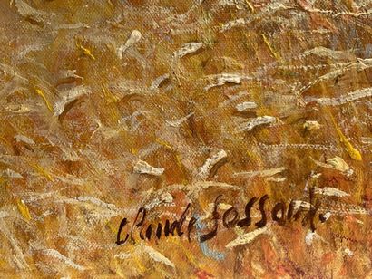 null Claude FOSSOUX (né en 1946) 

Paysage champêtre 

Huile sur toile 

Signée "Claude...
