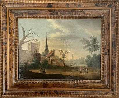 null In the taste of David TENIERS the Younger 

View of a village

Oil on panel...