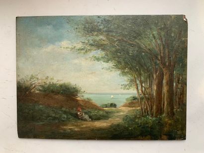 null Charles-Emile GRAFF (XIXth-XXth). 

Landscape 

Oil on panel 

Situated "Trouville"...
