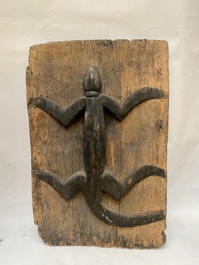 null Wooden door of a Batak granary carved with a lizard called "Ilik 

 North of...