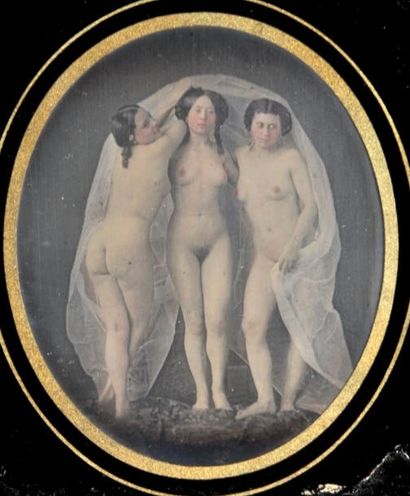 Louis Jules Duboscq (1817-1886) (Maison Soleil) Les trois grâces, c. 1850. Daguerreotype...