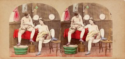 Etude de nus, c. 1850-1860. Deux femmes dénudées...