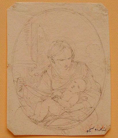 null Charles-Joseph NATOIRE (Nîmes 1700-Castel Gondolfo 1777)
Vierge à l'enfant
Crayon...