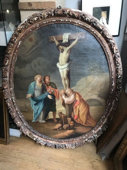 null École du XVIIe siècle
Crucifixion
Huile sur toile,
Monogramme "A.P"
113 x 90...