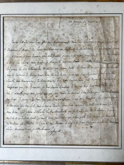 null LAFAYETTE Gilbert du Motier, marquis de (1757-1834) general and politician.
Autograph...