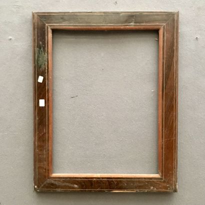 null LOT DE 6 CADRES
en pitch pin, placage d'acajou. 
XIXe siècle. 
46 x 34 cm ;...