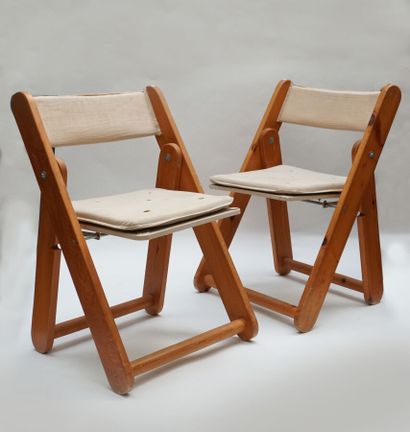 null Gillis LUNDGREN (1929-2016)
Suite de 6 chaises pliantes modèle Kon-Tiki pour...