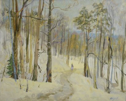 null ISUMROUDOV Valery (born 1945)
The thaw
Oil on canvas,
Signed lower right, countersigned...