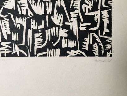 null AROLDI (XXe)
Alberi - Abstraction noire et blanche 
2 lithographies sur papier...