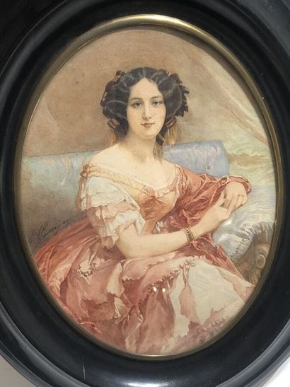 SAUVIGNY ALFRED (XIXe)
Portrait de Madame...