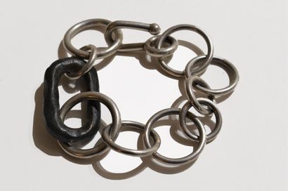 null JEAN GRISONI
Bracelet in silver 925/1000 and bronze round mesh of different...