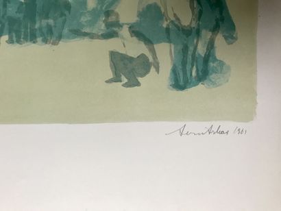 null Avni ARBAS (1919-2003)
Scène de pétanque
Lithographie sur papier,
Signée au...