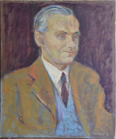 null VANIER Simon Claude 1903-1958
Portrait d'homme en costume.
Huile sur toile Signée....