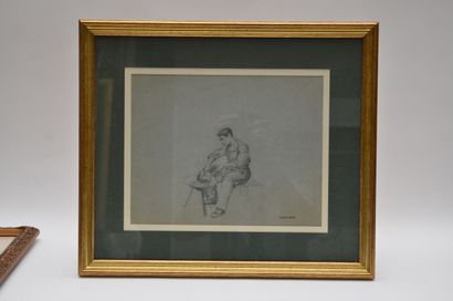 null Lucien GROS (Wesserling 1845-Poissy 1913) 
Le dinandier
Crayon noir sur papier...