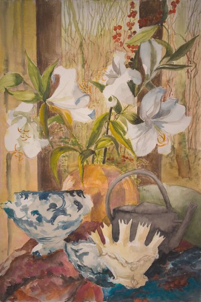 null Roberte PIZZORNI (1928)

Fleurs, lys à l´heure du thé 

Aquarelle sur papier,...