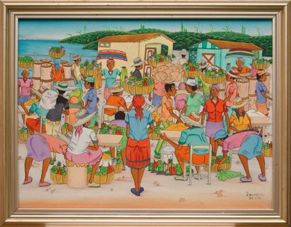 null Denis ROUSSEAU (1962)

Market scene 

Acrylic on canvas, signed lower right,...