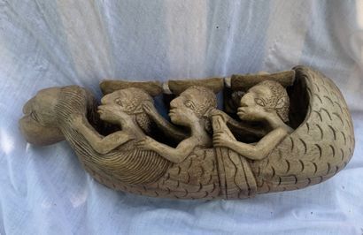 null Joseph NACIUS (1939)

Mermaid boat 

Wooden sculpture, signed

26 x 55 x 18...