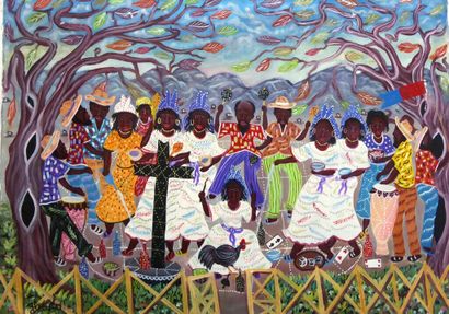 null ANONYMOUS

Vodou scene 

Acrylic on canvas, signed lower left

73 x 100 cm