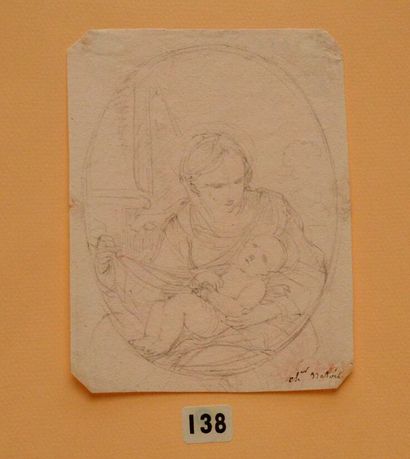 null Charles-Joseph NATOIRE (Nîmes 1700-Castel Gondolfo 1777)

Vierge à l'enfant

Crayon...