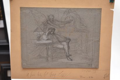null Hippolyte LAZERGES (Narbonne 1817-Mustapha 1887) 

Le songe 

Crayon noir et...
