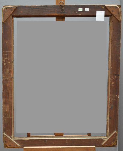 null FRAME 
with reversed profile in blackened and gilded wood.
Italy.
17th century.
Dimensions...