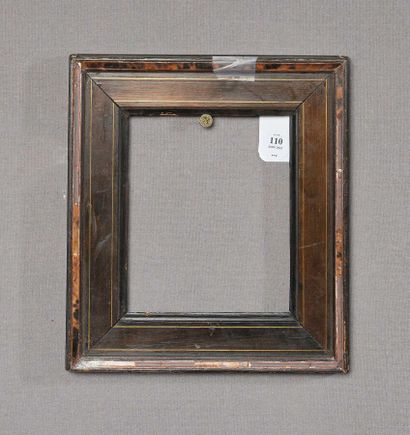 null Small frame in molded wood with gilded brass fillets and imitation tortoiseshell...