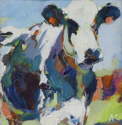 null CLASSEN Anke (née en 1957)
La vache
Acrylique sur lin, 
Monogrammé en bas à...