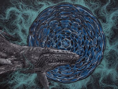 null Julien SALAUD ( né en 1977)
Cymatique de baleine à bosse
Crayon sur papier,
60...