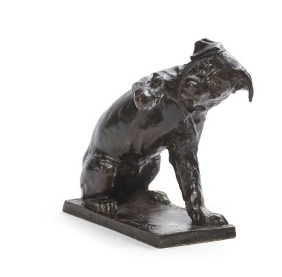 null Edouard-Marcel SANDOZ (1881-1971) 
Dog with a bee
Bronze with brown patina
Signed...