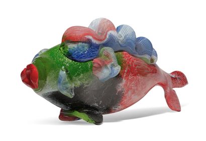 null Jean-Claude NOVARO (France, 1943-2014)
Imposant poisson en verre soufflé à décor...