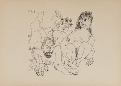null Pablo PICASSO (1881-1973) d'après, 
Personnages nus - 1968
Suite de 12 estampes...
