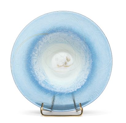 null Jean-Pierre CINQUILLI (France, né en 1943)
Coupe en verre soufflé bleue à décor...